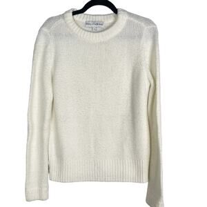 Ellsworth & Ivey Womens Medium M Cream Crew Neck Sweater Mohair Blend